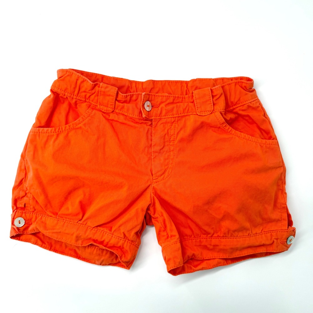Oscar de la Renta Girls Orange Cotton Twill Shorts 4Y Adjustable Waist Portugal
